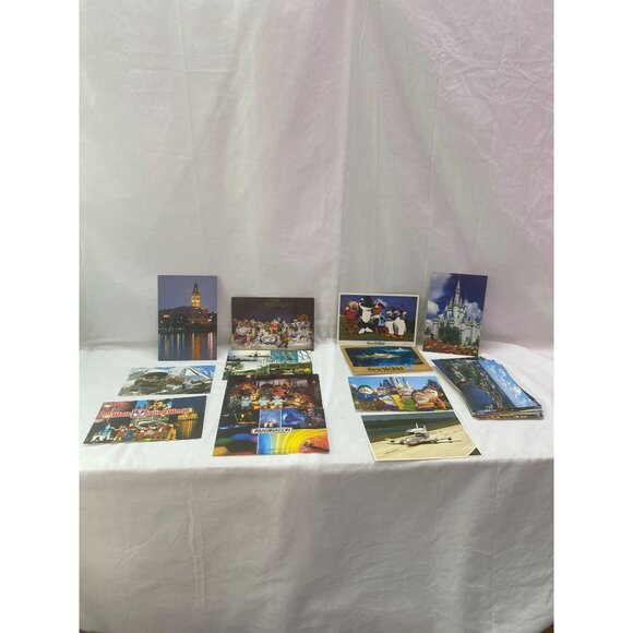 Vintage 80's Lot of 43 Postcards Disney World Kennedy Space Center & Sea World - Picture 1 of 16